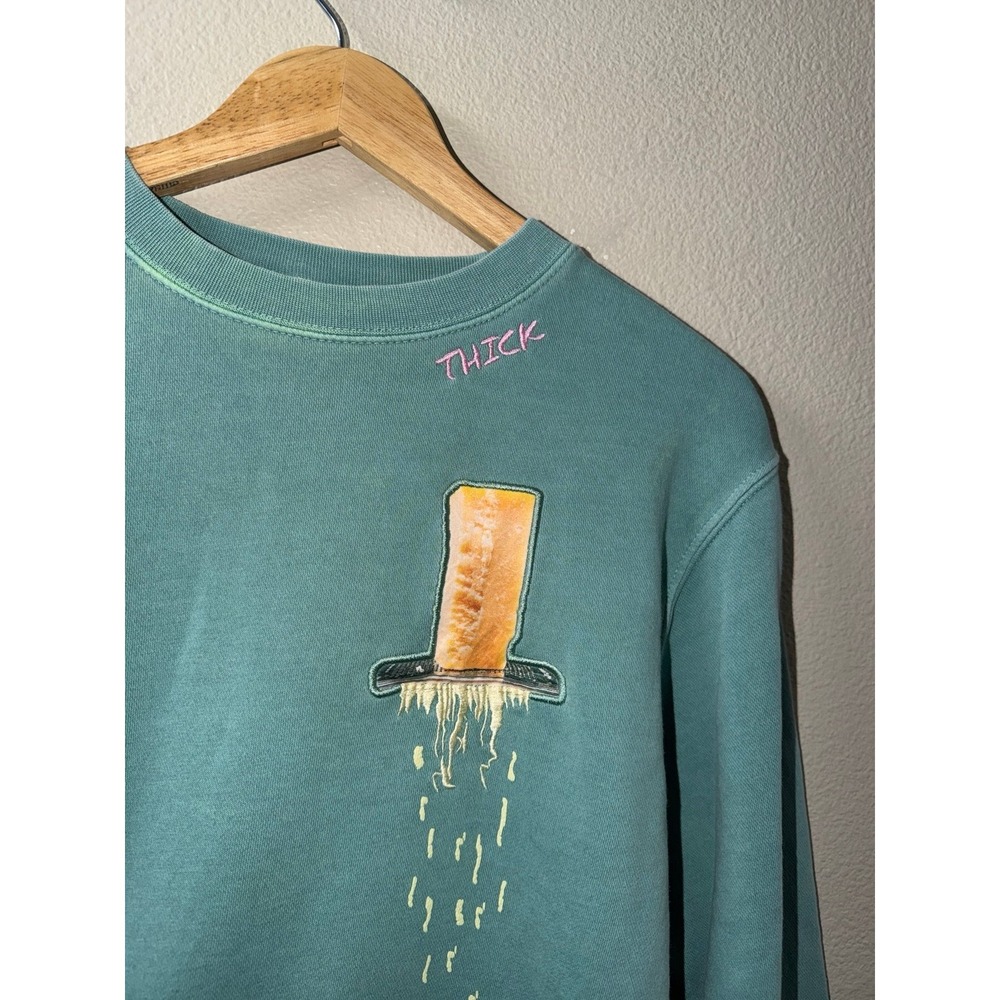 Mr Eat Well Thick Cheese Crewneck Sweatshirt Size Small - Picture 2 of 6
